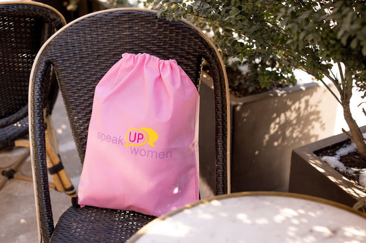 Speak Up Women Pink Drawstring Bag